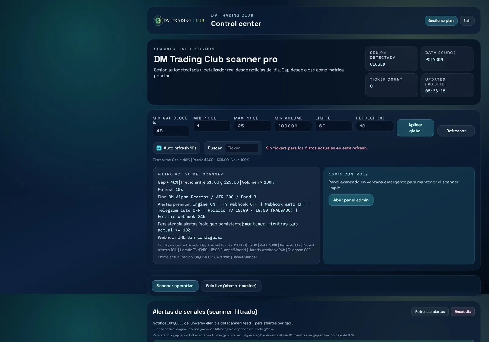 DM Trading Club Scanner